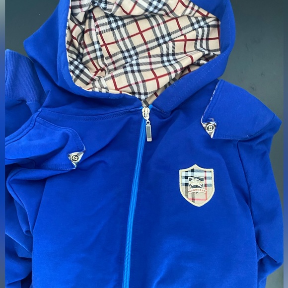 💙🤍❤️🖤BURBERRY💙🤍❤️🖤Check-hood drawstring hoodie .Size XL. - Picture 11 of 12